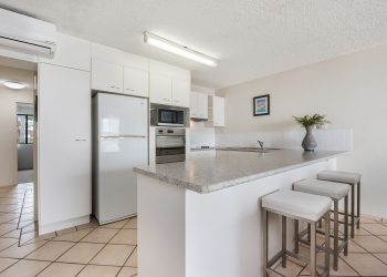 Kitchen with bench and stools